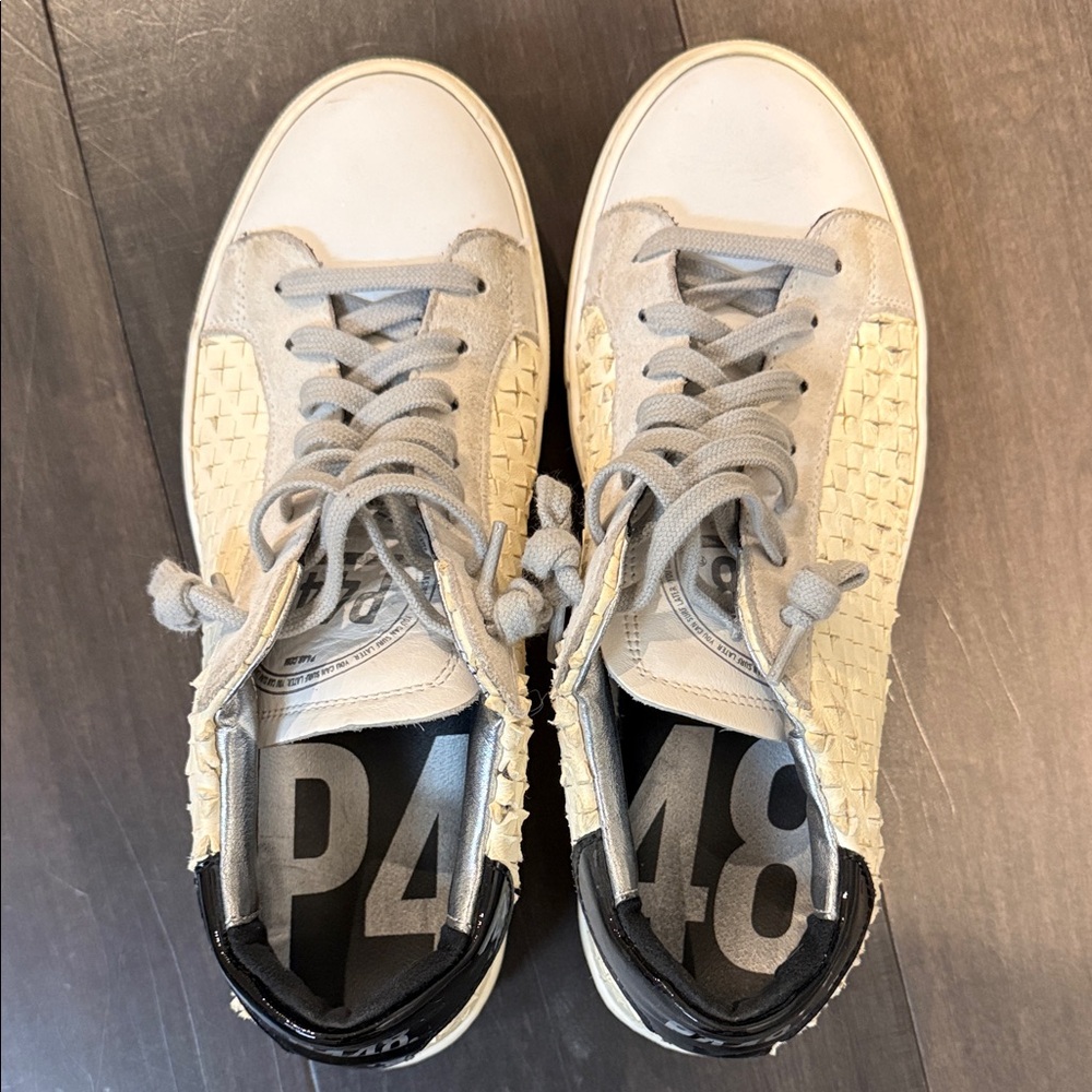 P448 White and Cream Sneakers